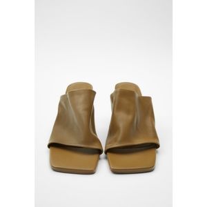 Zara leather heeled mules